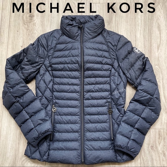 Michael Kors puffer Coat, Packable Coat XS Blue, MK logo - Picture 1 of 16